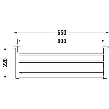 Duravit 99251000 - Sieninė rankšluosčių kabyklė D-CODE, 65 cm, blizgus chromas