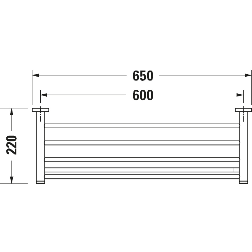 Duravit 99251000 - Sieninė rankšluosčių kabyklė D-CODE, 65 cm, blizgus chromas