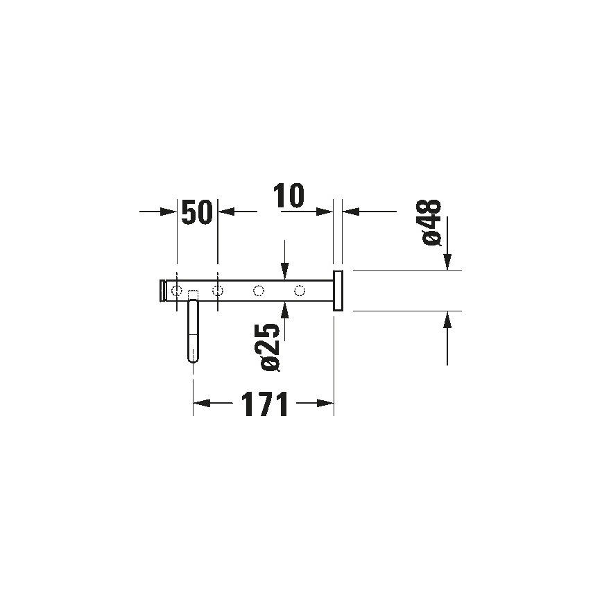 Duravit 99251000 - Sieninė rankšluosčių kabyklė D-CODE, 65 cm, blizgus chromas