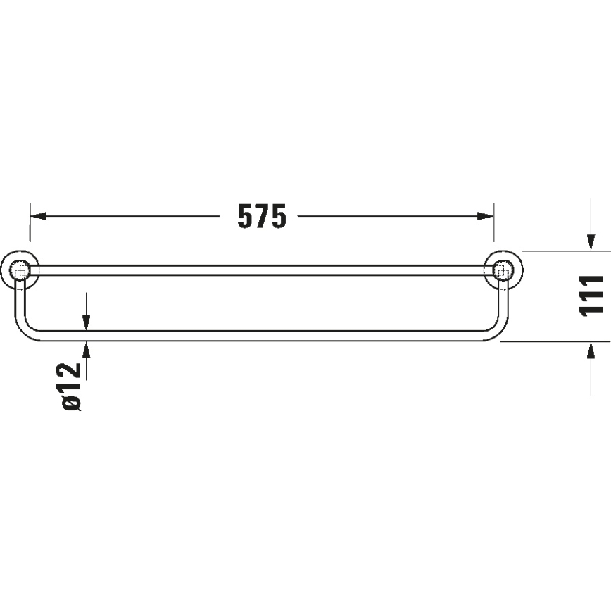 Duravit 99251000 - Sieninė rankšluosčių kabyklė D-CODE, 65 cm, blizgus chromas