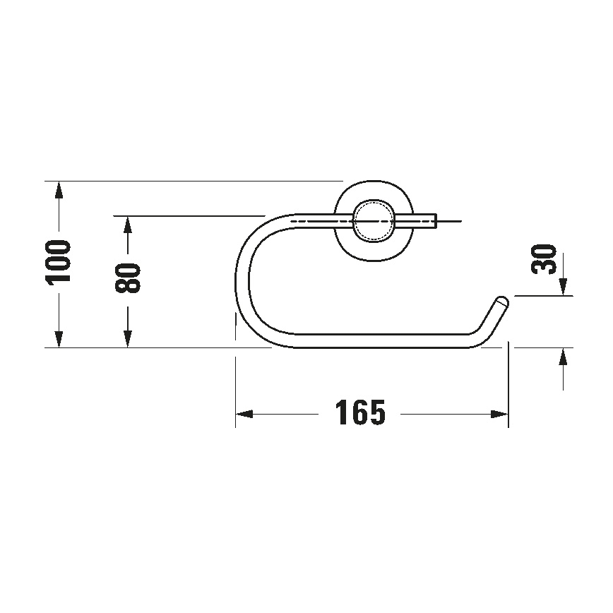 Duravit 99261000 - Tualetinio popieriaus laikiklis D-CODE blizgus chromas