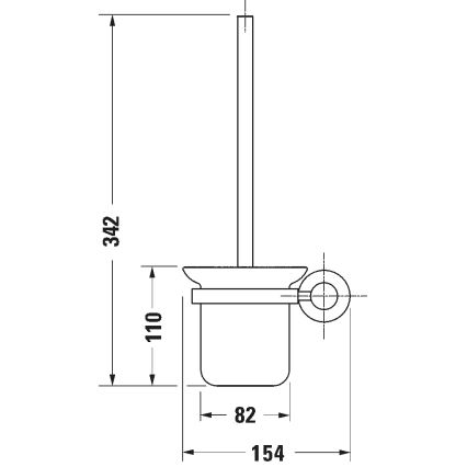 Duravit 99271000 - Sieninis WC šepetys D-CODE, blizgus chromas