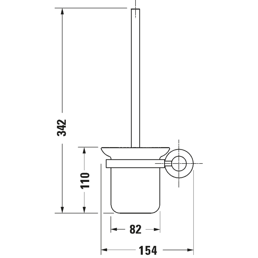 Duravit 99271000 - Sieninis WC šepetys D-CODE, blizgus chromas