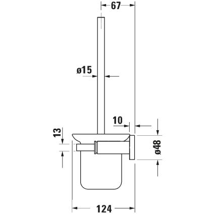 Duravit 99274600 - Sieninis WC šepetys D-CODE matinė juoda