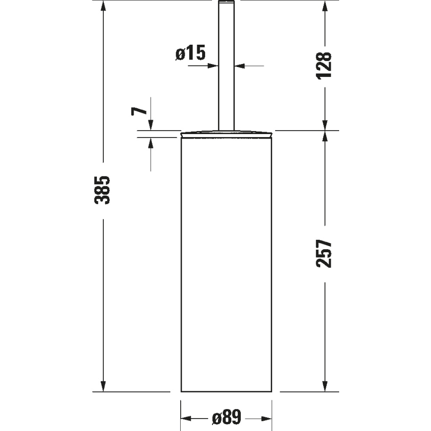 Duravit 99284600 - stovintis WC šepetys D-CODE matinė juoda