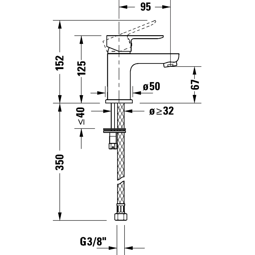 Duravit DC1013002046 - praustuvo maišytuvas D-CODE, matinė juoda