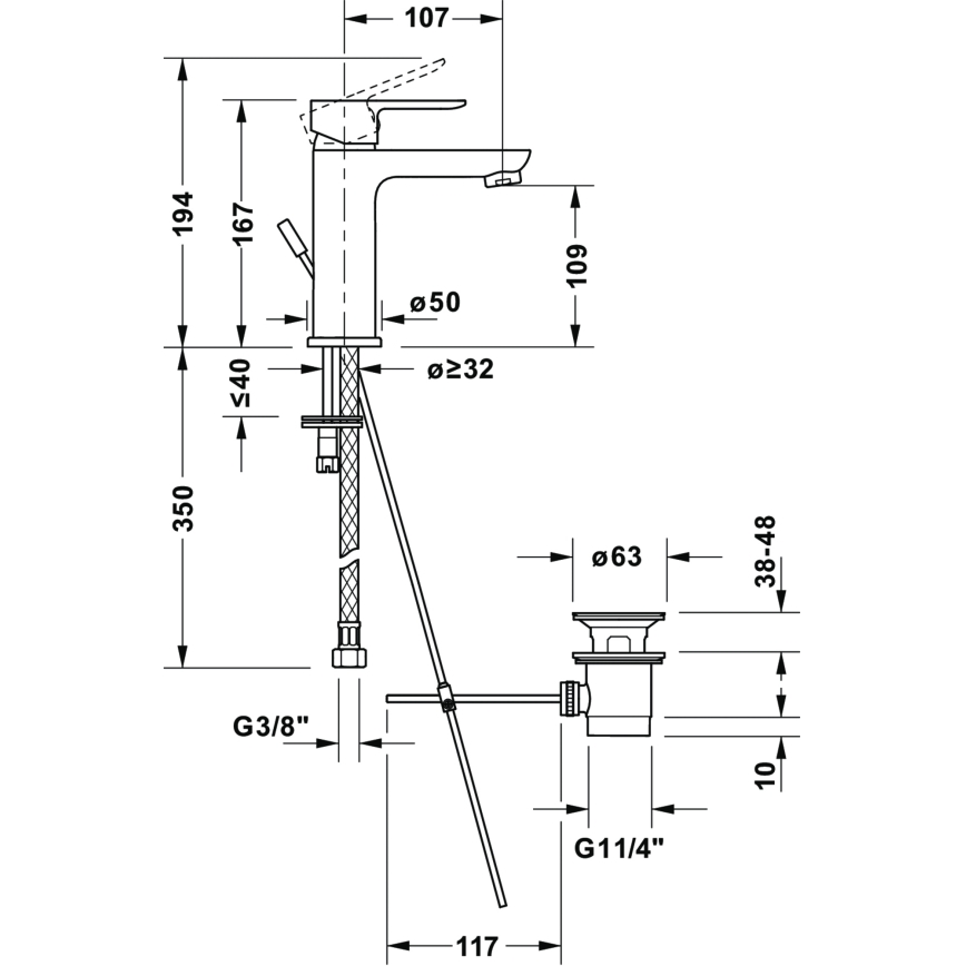 Duravit DC1023001010 - Praustuvo maišytuvas su dugno vožtuvu D-CODE, blizgus chromas