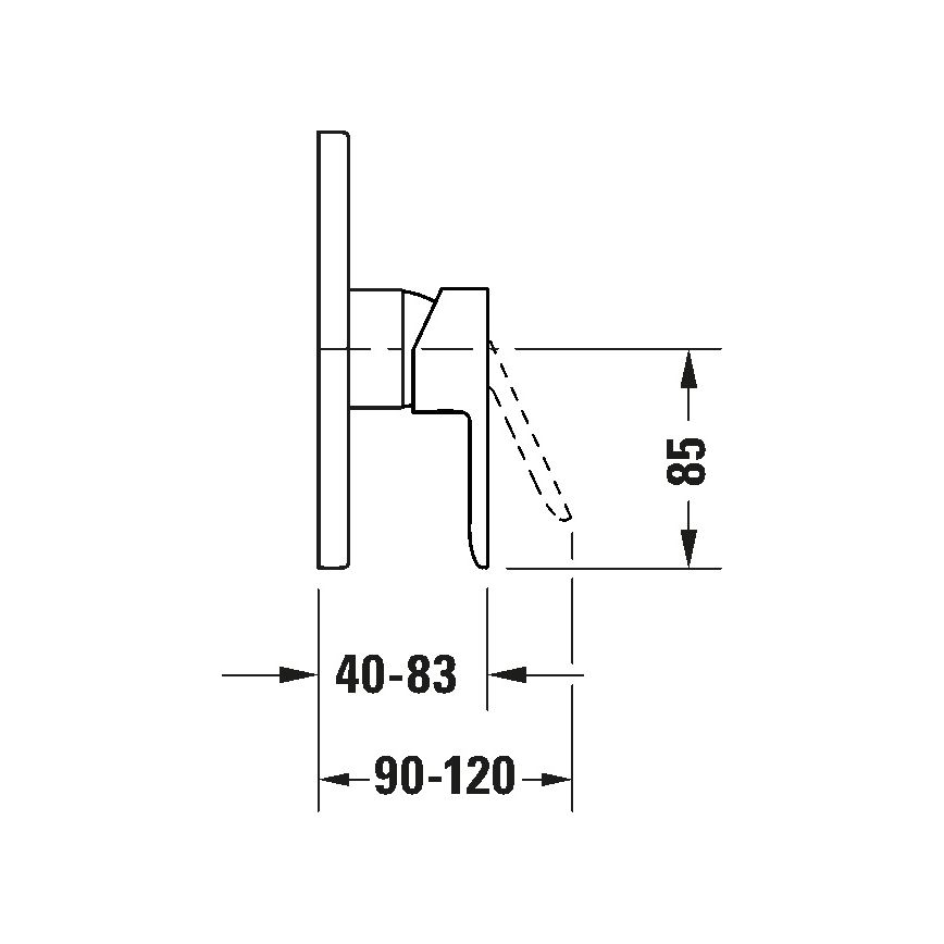 Duravit DC4210010046 - D-CODE potinkinis dušo maišytuvas, matinė juoda