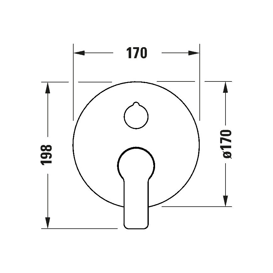 Duravit DC4210012046 - D-CODE įleidžiamas dušo maišytuvas, matinė juoda