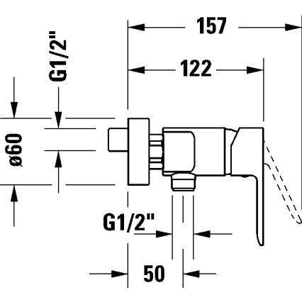 Duravit DC4230001046 - Dušo maišytuvas D-CODE, matinė juoda