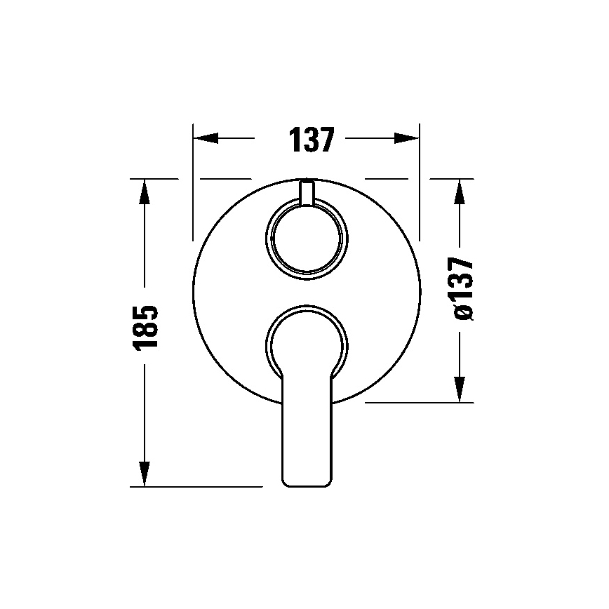 Duravit DC5210008010 - įleidžiamas dušo maišytuvas D-CODE, blizgus chromas
