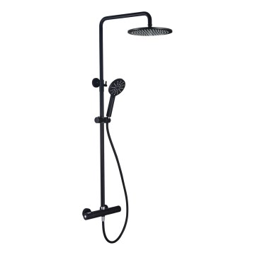 Dušo komplektas su termostatiniu maišytuvu DRAGOR, matinė juoda