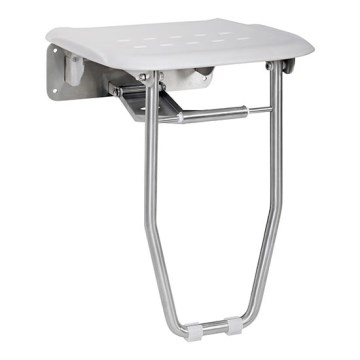 Dušo sėdynė 35x43,3 cm sidabrinė/balta