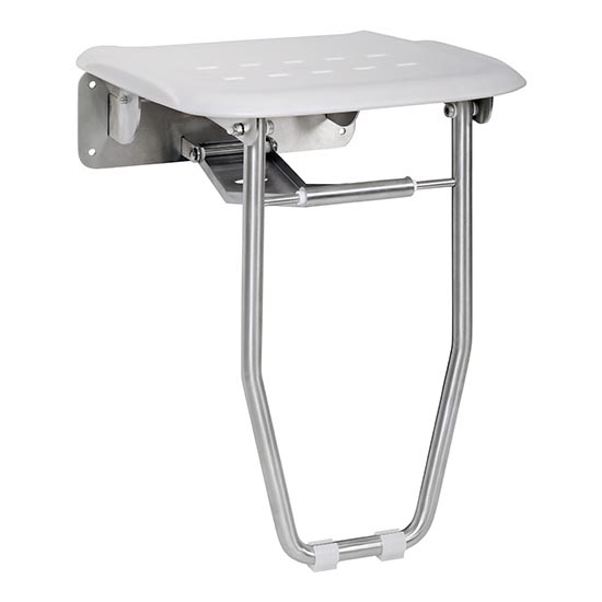 Dušo sėdynė 35x43,3 cm sidabrinė/balta