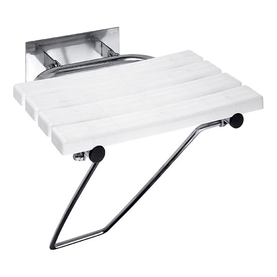 Dušo sėdynė 44x46 cm, nerūdijančio plieno / sidabrinė