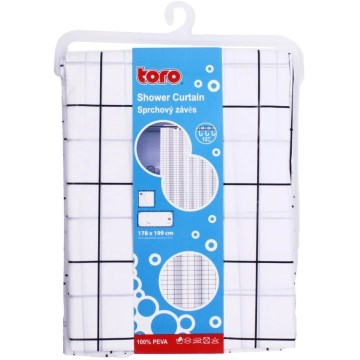 Dušo uždanga TORO EASY 178x199 cm balta/juoda