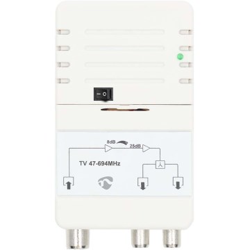 Dviejų juostų antenos stiprintuvas 230V
