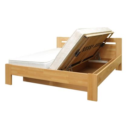 Dviejų lovų su rėmeliu ir saugojimo vieta iš masyvo AMARA 180x200 cm bukas