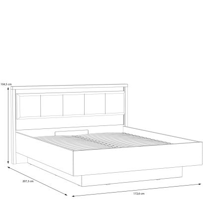 Dviejų vietų lova su patalpa daiktams OREN 160x200 cm ruda/juoda