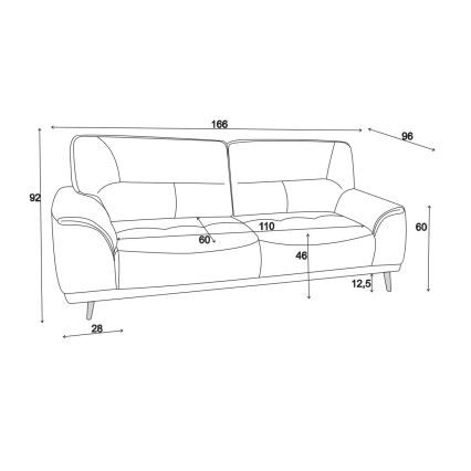 Dviejų vietų sofa LIVORNO pilka