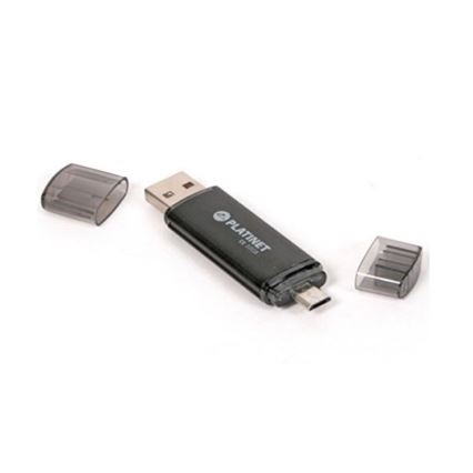 Dviguba USB laikmena + MicroUSB 32GB juoda