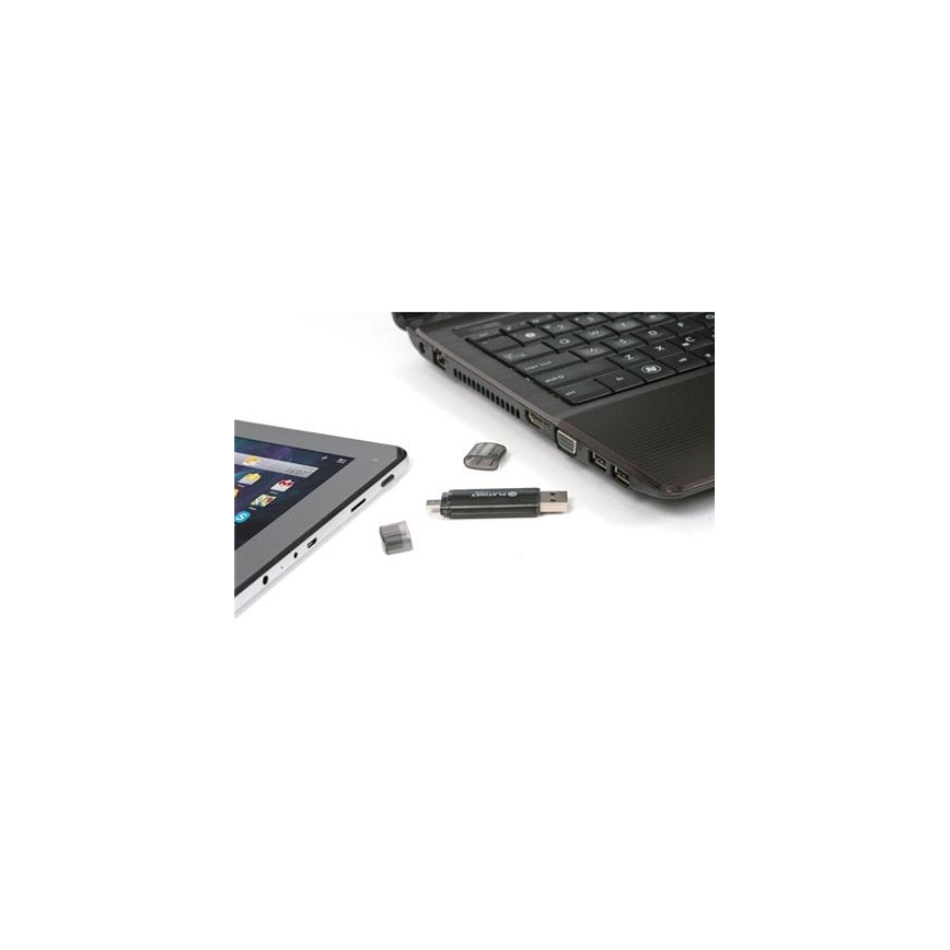 Dviguba USB laikmena + MicroUSB 32GB juoda