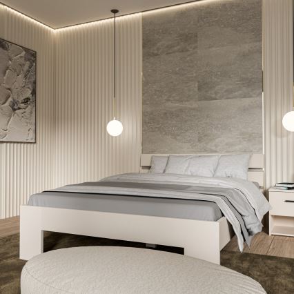 Dvigulė lova PIROA 160x200 cm smėlinė