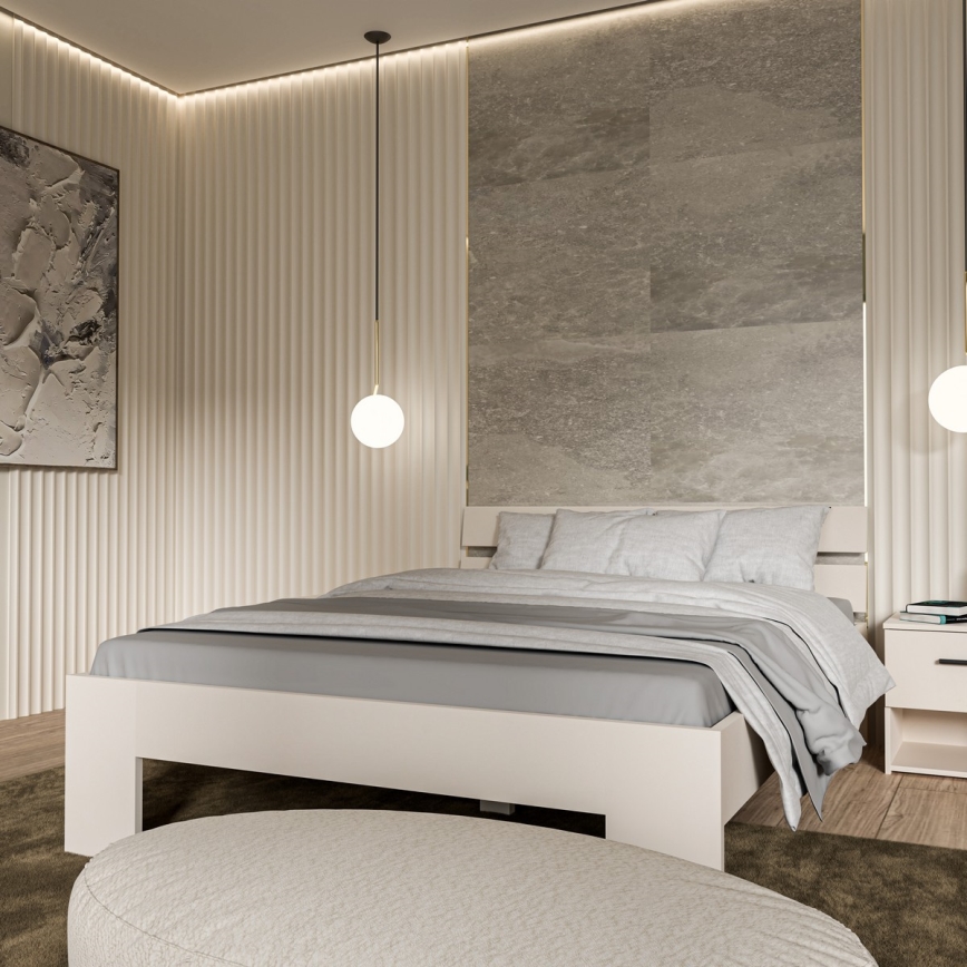 Dvigulė lova PIROA 160x200 cm smėlinė