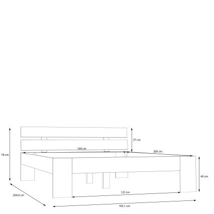 Dvigulė lova PIROA 160x200 cm smėlinė