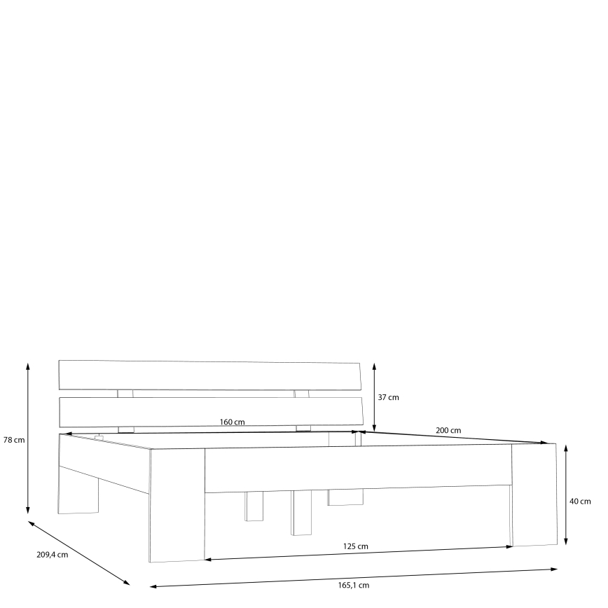 Dvigulė lova PIROA 160x200 cm smėlinė