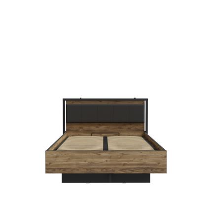 Dvigulė lova su talpia daiktų laikymo dėže OREN 140x200 cm ruda/juoda