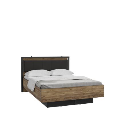 Dvigulė lova su talpia daiktų laikymo dėže OREN 140x200 cm ruda/juoda