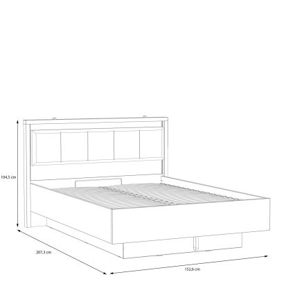 Dvigulė lova su talpia daiktų laikymo dėže OREN 140x200 cm ruda/juoda