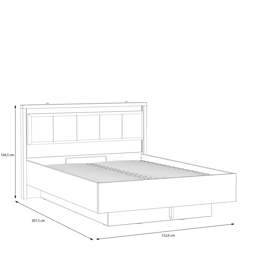 Dvigulė lova su talpia daiktų laikymo dėže OREN 140x200 cm ruda/juoda
