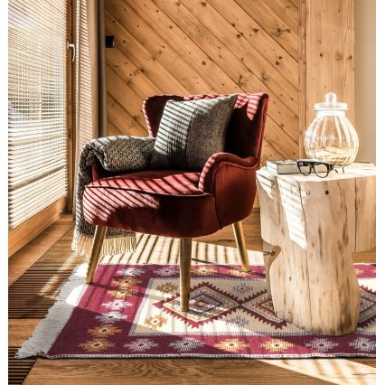Dvipusis orientalinis kilimas KILIM 80x150 cm raudonas/smėlio spalvos