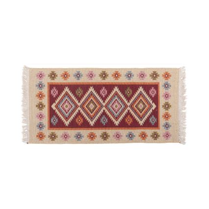 Dvipusis orientalinis kilimas KILIM 80x150 cm raudonas/smėlio spalvos