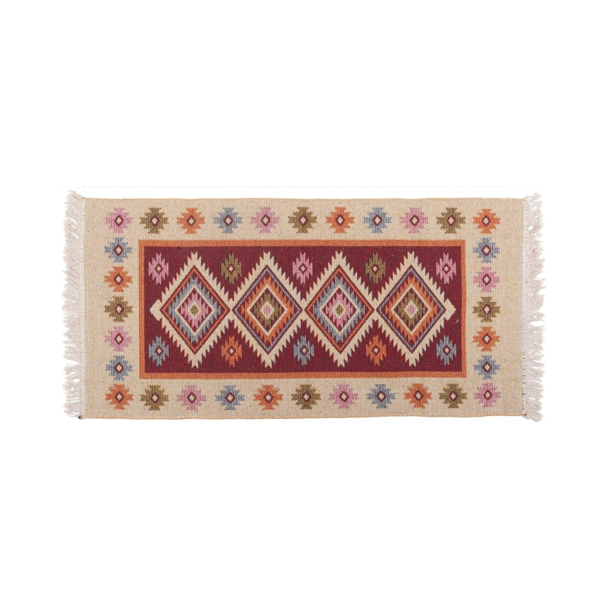 Dvipusis orientalinis kilimas KILIM 80x150 cm raudonas/smėlio spalvos