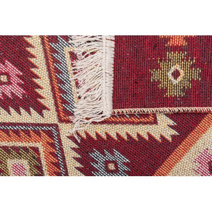 Dvipusis orientalinis kilimas KILIM 80x150 cm raudonas/smėlio spalvos