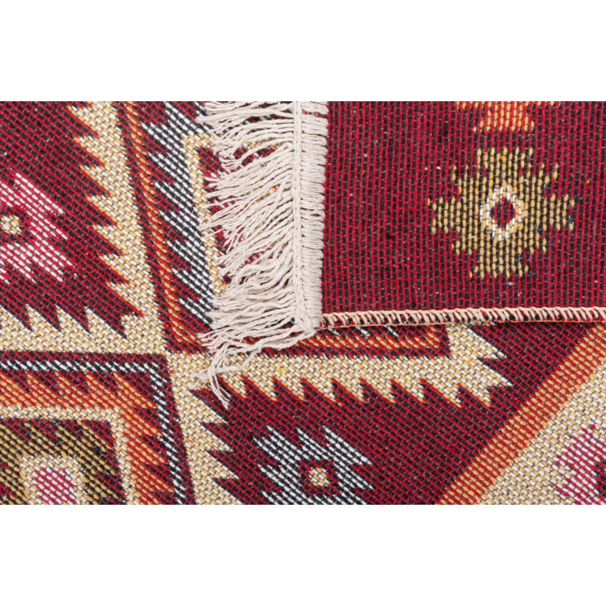 Dvipusis orientalinis kilimas KILIM 80x150 cm raudonas/smėlio spalvos