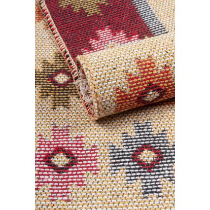Dvipusis orientalinis kilimas KILIM 80x150 cm raudonas/smėlio spalvos