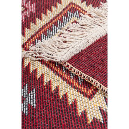 Dvipusis orientalinis kilimas KILIM 80x150 cm raudonas/smėlio spalvos