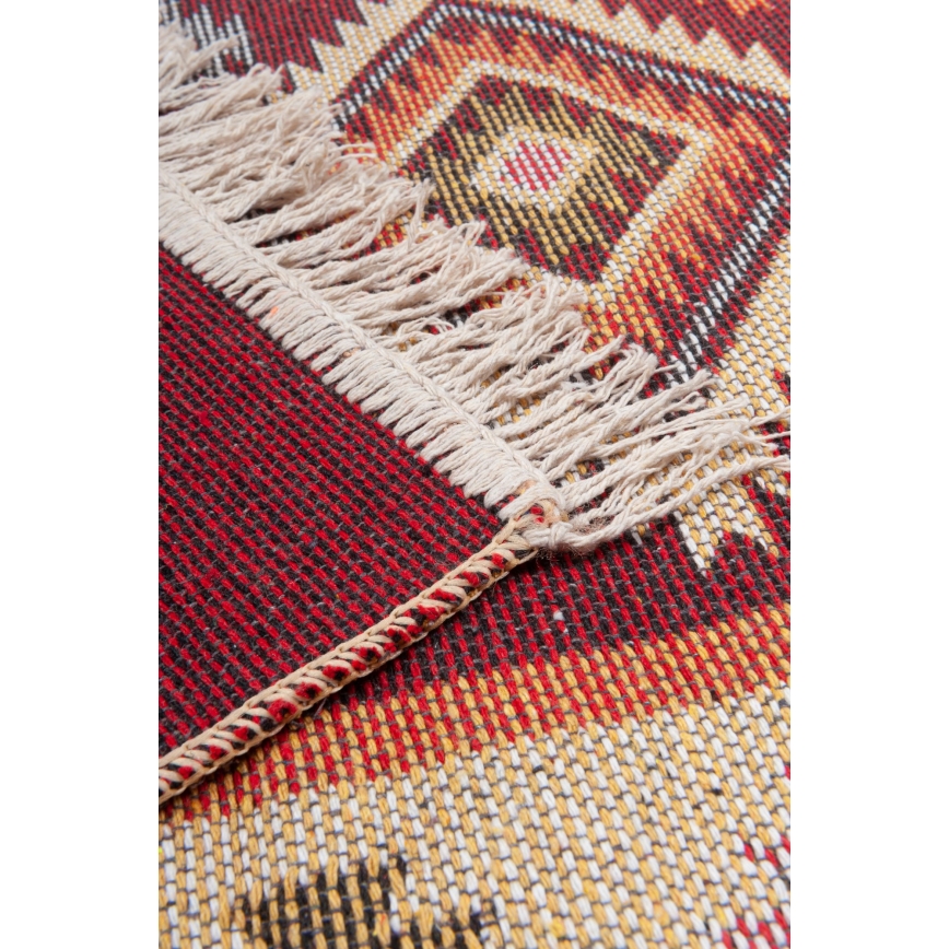 Dvipusis orientalinis kilimas KILIM 80x150 cm raudonas/smėlio spalvos
