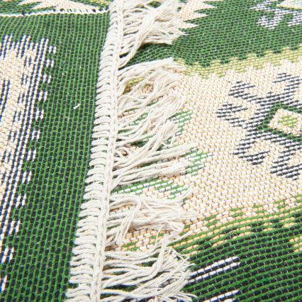 Dvipusis rytietiškas kilimas KILIM 80x150 cm žalia/smėlinė