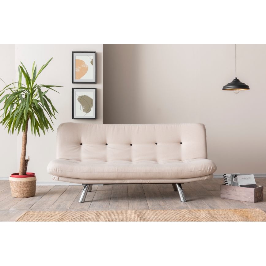 Dvivietė išskleidžiama sofa BAKU, kreminė