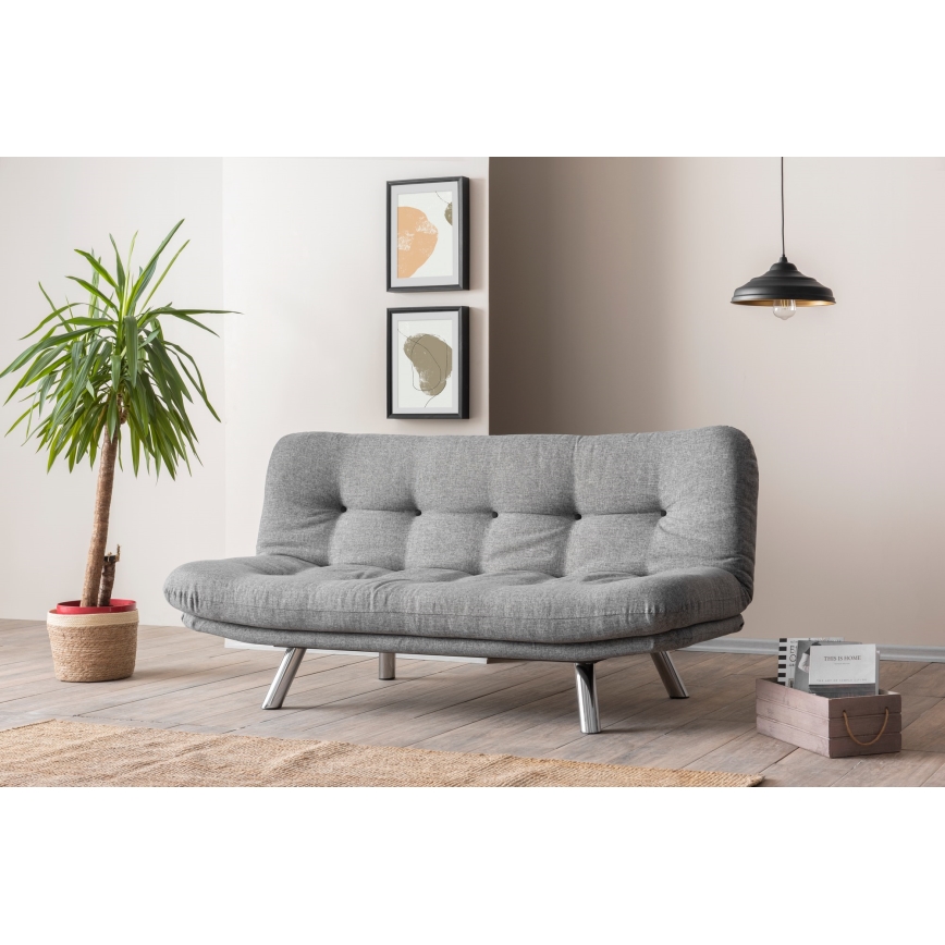 Dvivietė išskleidžiama sofa BINA šviesiai pilka