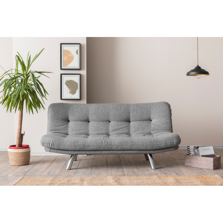 Dvivietė išskleidžiama sofa BINA šviesiai pilka