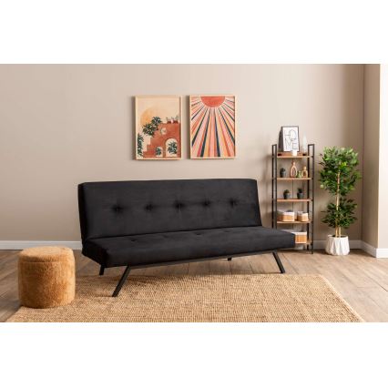 Dvivietė išskleidžiama sofa-lova BAKU, juodos spalvos
