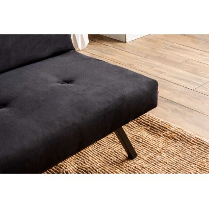 Dvivietė išskleidžiama sofa-lova BAKU, juodos spalvos