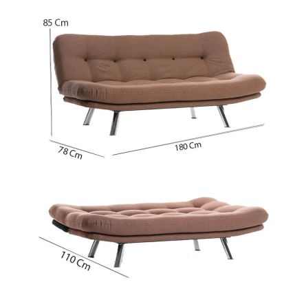 Dvivietė išskleidžiama sofa-lova BINA šviesiai ruda