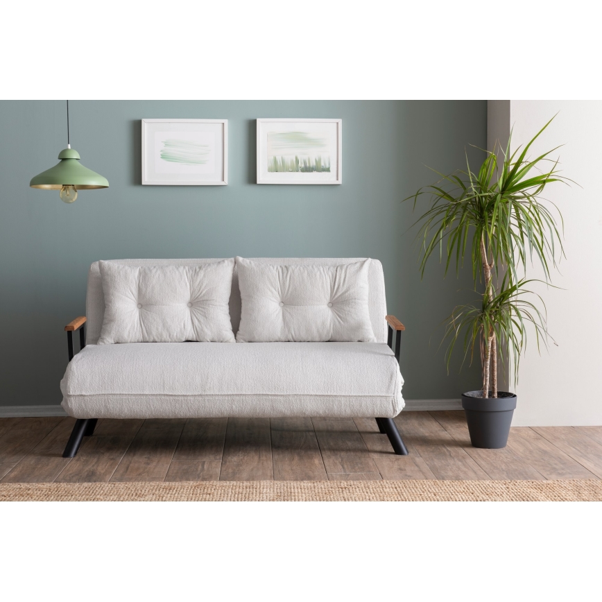 Dvivietė išskleidžiama sofa QIRA balta